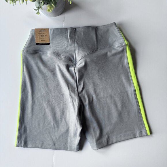 Victoria's Secret PINK High Waisted 6" Bike Shorts New With Tags Gray and Neon - Picture 8 of 10
